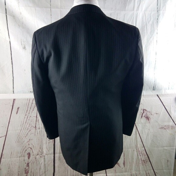 Haggar 1926 38R 2 Button Charcoal Striped Suit Blazer Jacket - Picture 7 of 11